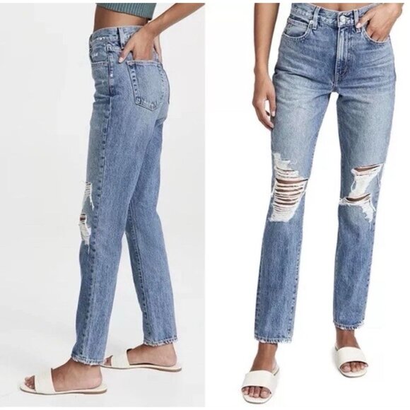 SLVRLAKE Denim - Slvrlake Roxy Jeans Women Size 26 Blue Denim Distressed High Rise Casual Cotton